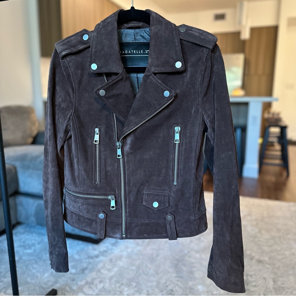 Bagatelle NYC Brown Leather Suede Moto Jacket